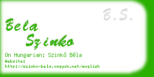 bela szinko business card