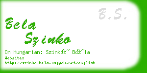 bela szinko business card